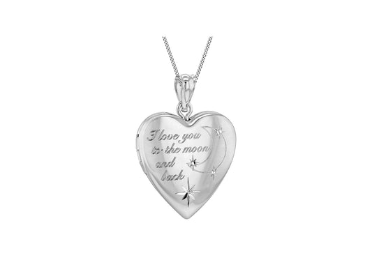 Sterling Silver Love you To The Moon And Back Heart Locket