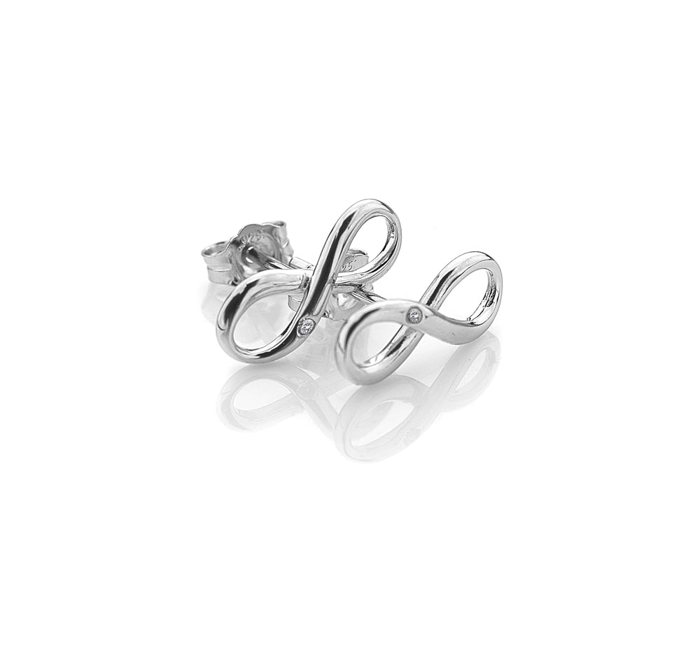 Sterling Silver Hot Diamonds Infinity Stud Earrings