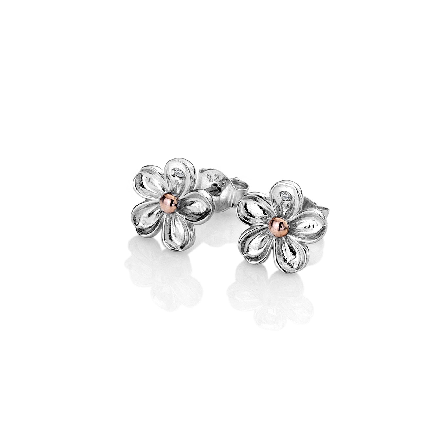 Sterling Silver Hot Diamonds Forget Me Not Stud Earrings