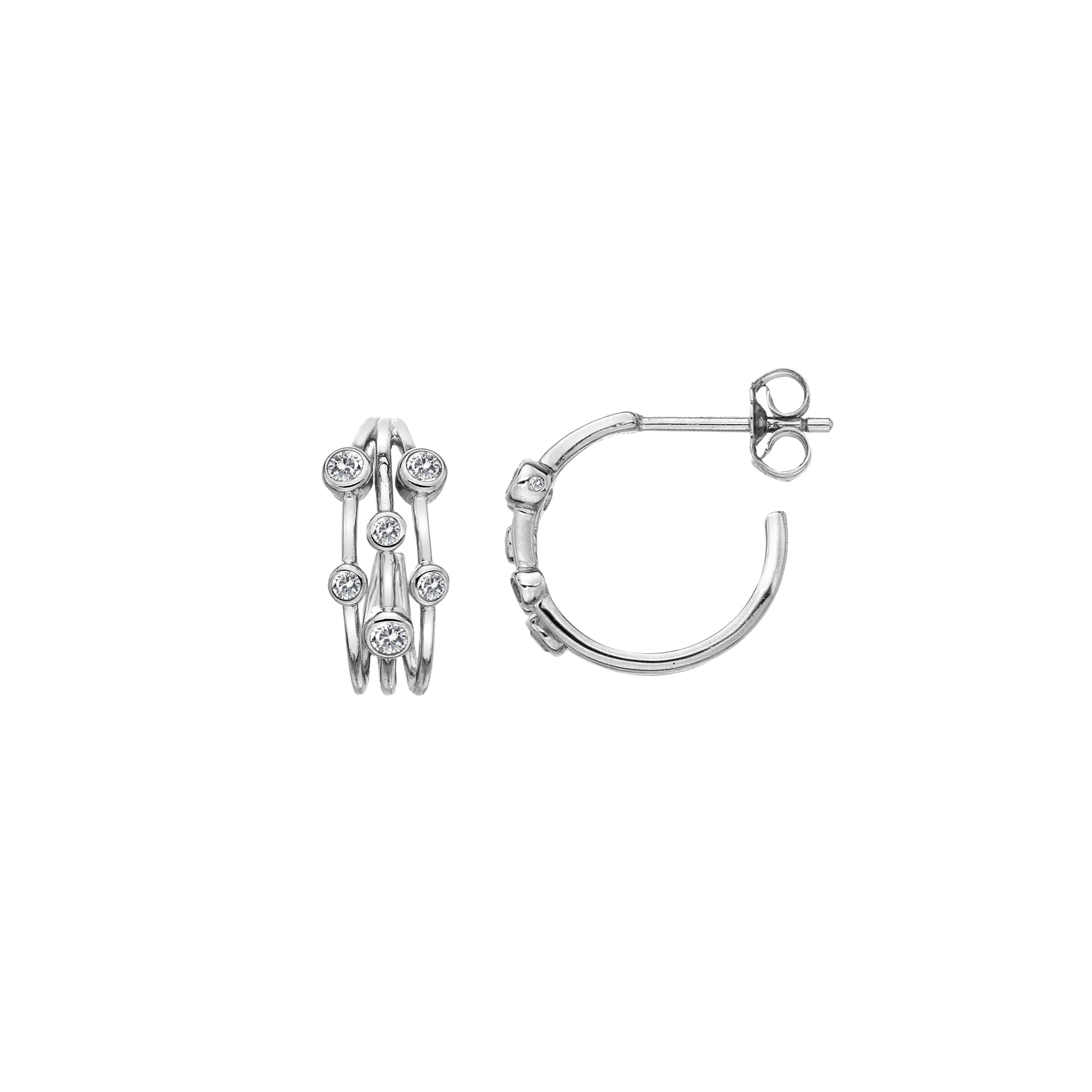 Sterling Silver Hot Diamonds Tender Statement Stud Earrings