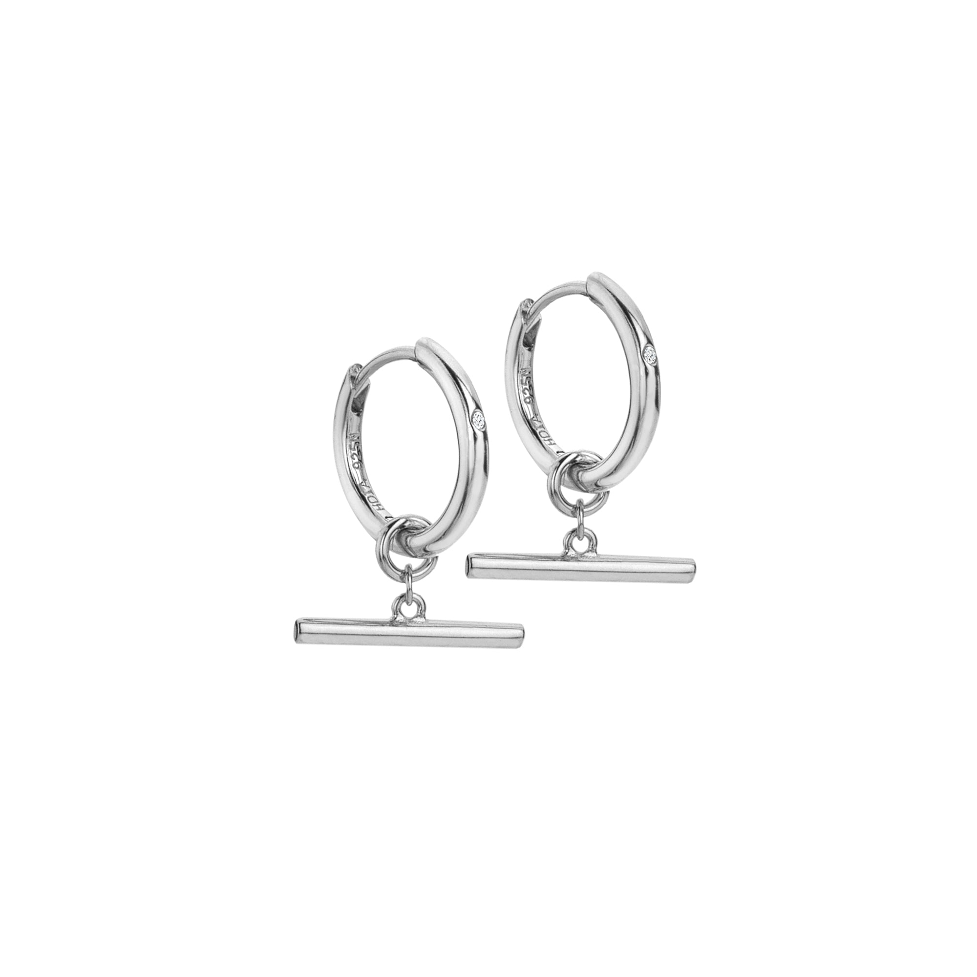 Sterling Silver Hot Diamonds T-Bar Earrings