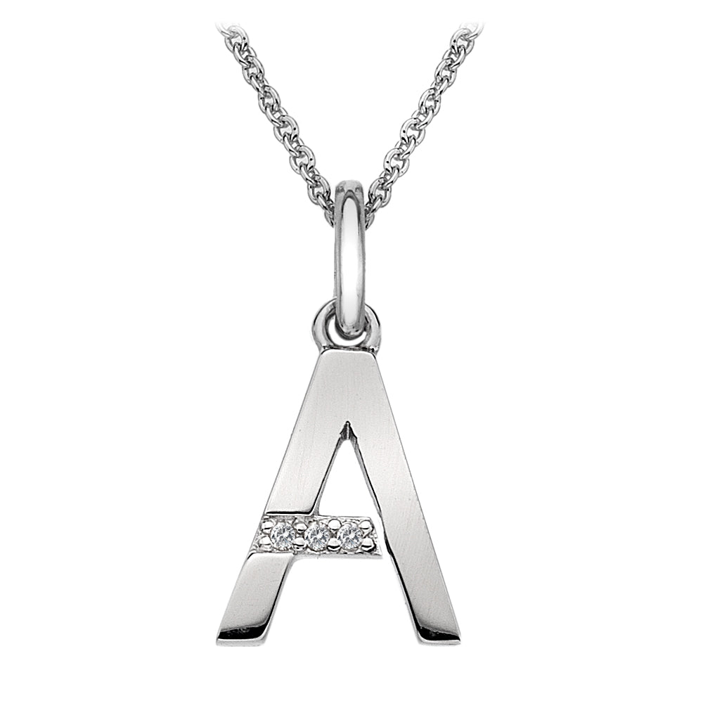Silver Hot Diamonds Micro Initial Pendant and Chain