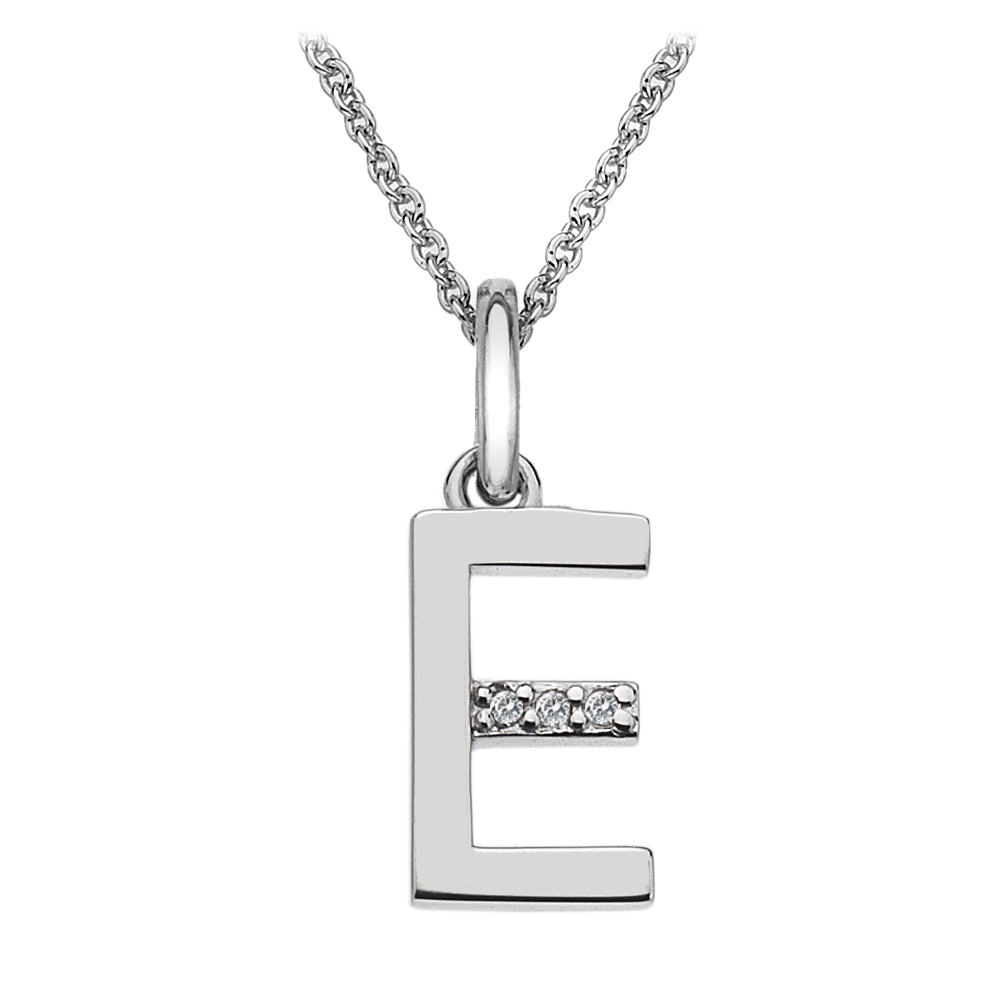 Silver Hot Diamonds Micro Initial Pendant and Chain