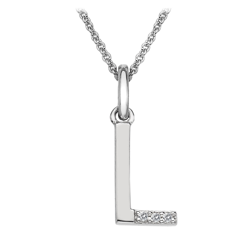 Silver Hot Diamonds Micro Initial Pendant and Chain
