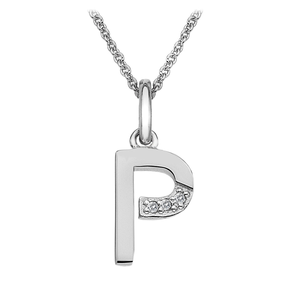 Silver Hot Diamonds Micro Initial Pendant and Chain