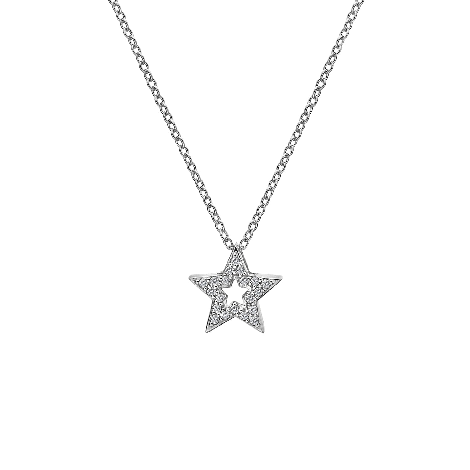 Silver Hot Diamonds Micro Star Pendant and Chain