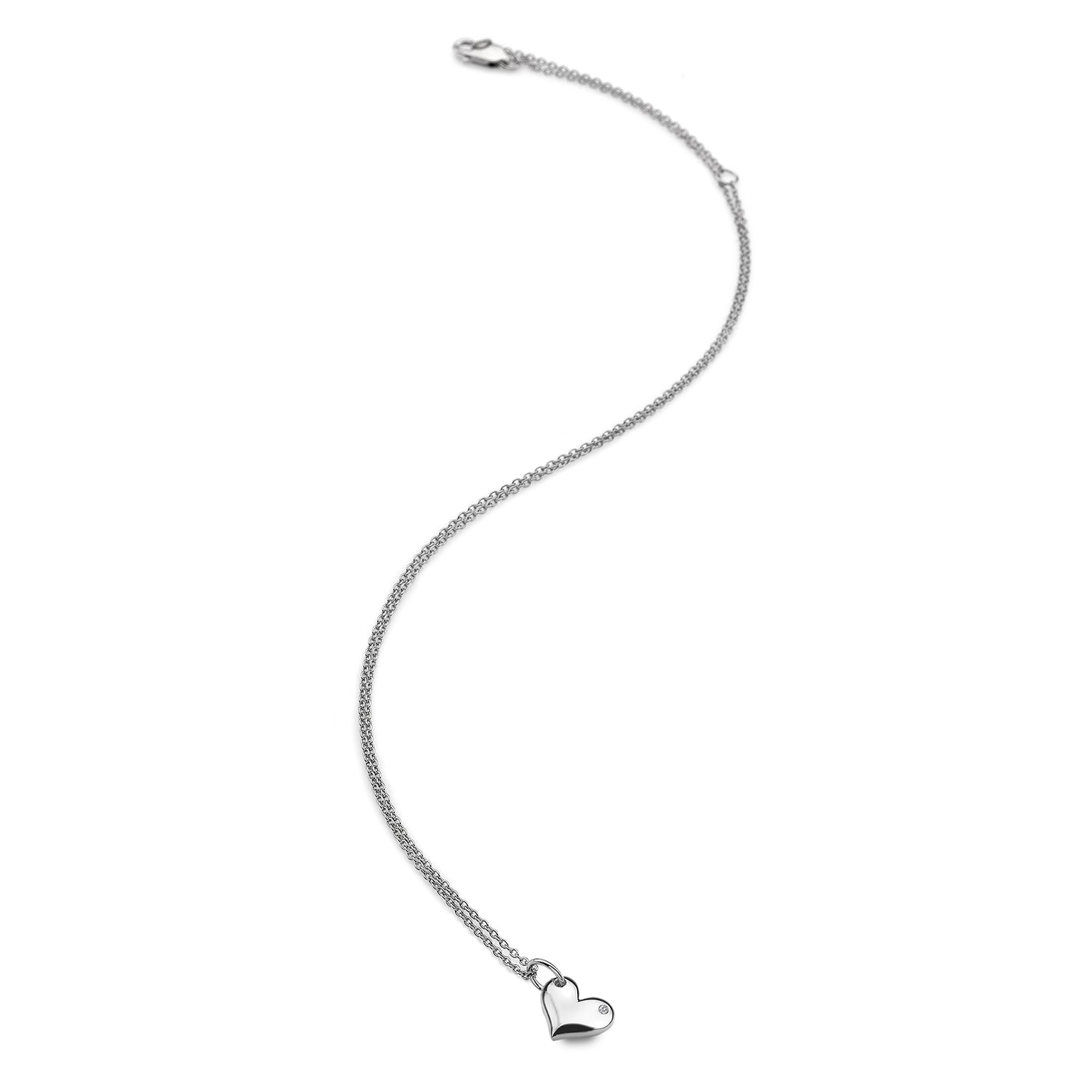 Sterling Silver Hot Diamonds Thoughtful Heart Pendant And Chain