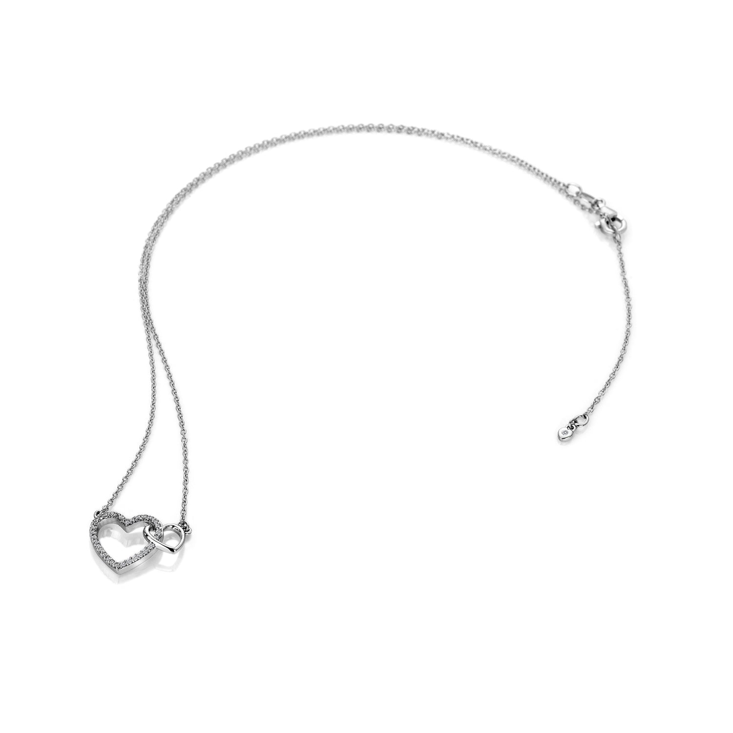 Sterling Silver Hot Diamonds Togetherness Heart Pendant and Chain