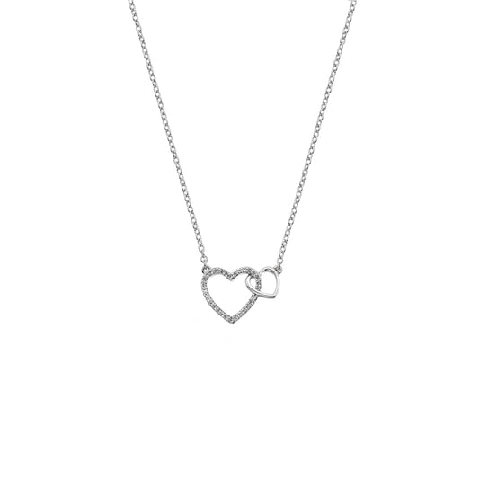 Sterling Silver Hot Diamonds Togetherness Heart Pendant and Chain