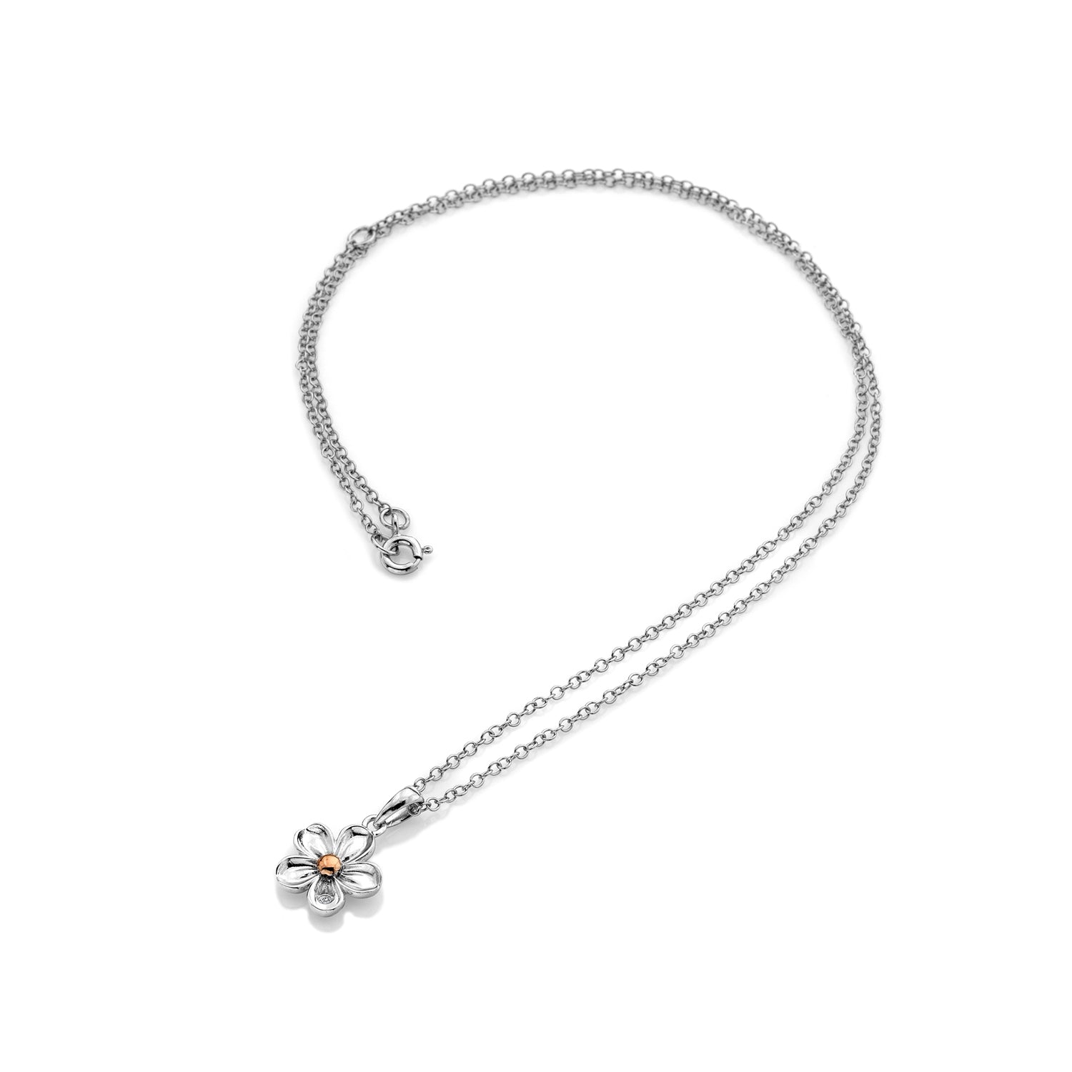 Sterling Silver Hot Diamonds Forget Me Not Necklace