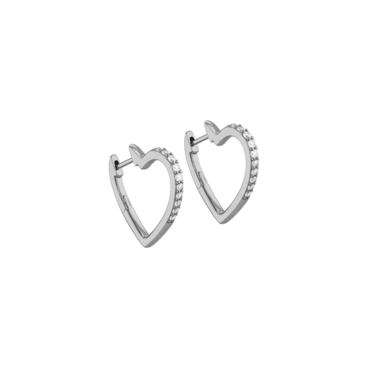Sterling Silver Heart Shape Hoop Earrings