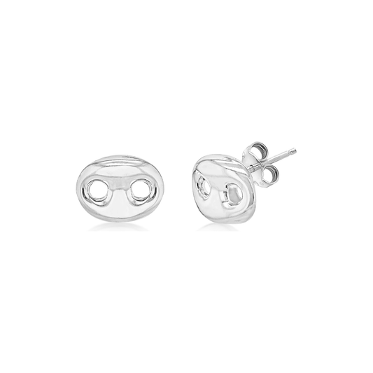 Sterling Silver Link Stud Earrings