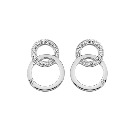 Hot Diamonds Silver Interlocking Earrings