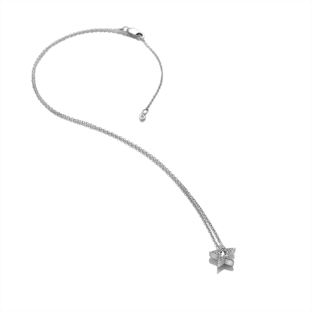 Silver Hot Diamonds Micro Star Pendant and Chain