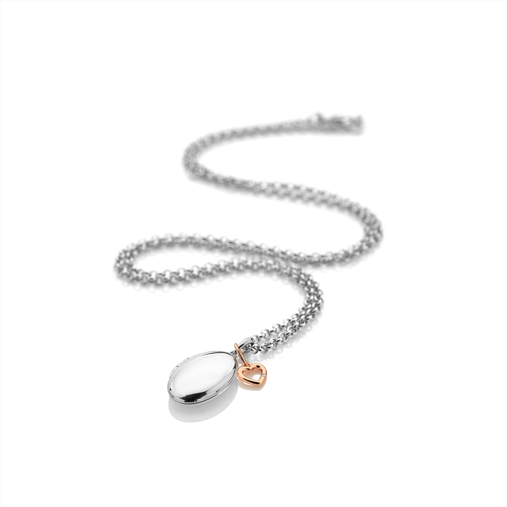 Sterling Silver Hot Diamonds Locket and Chain
