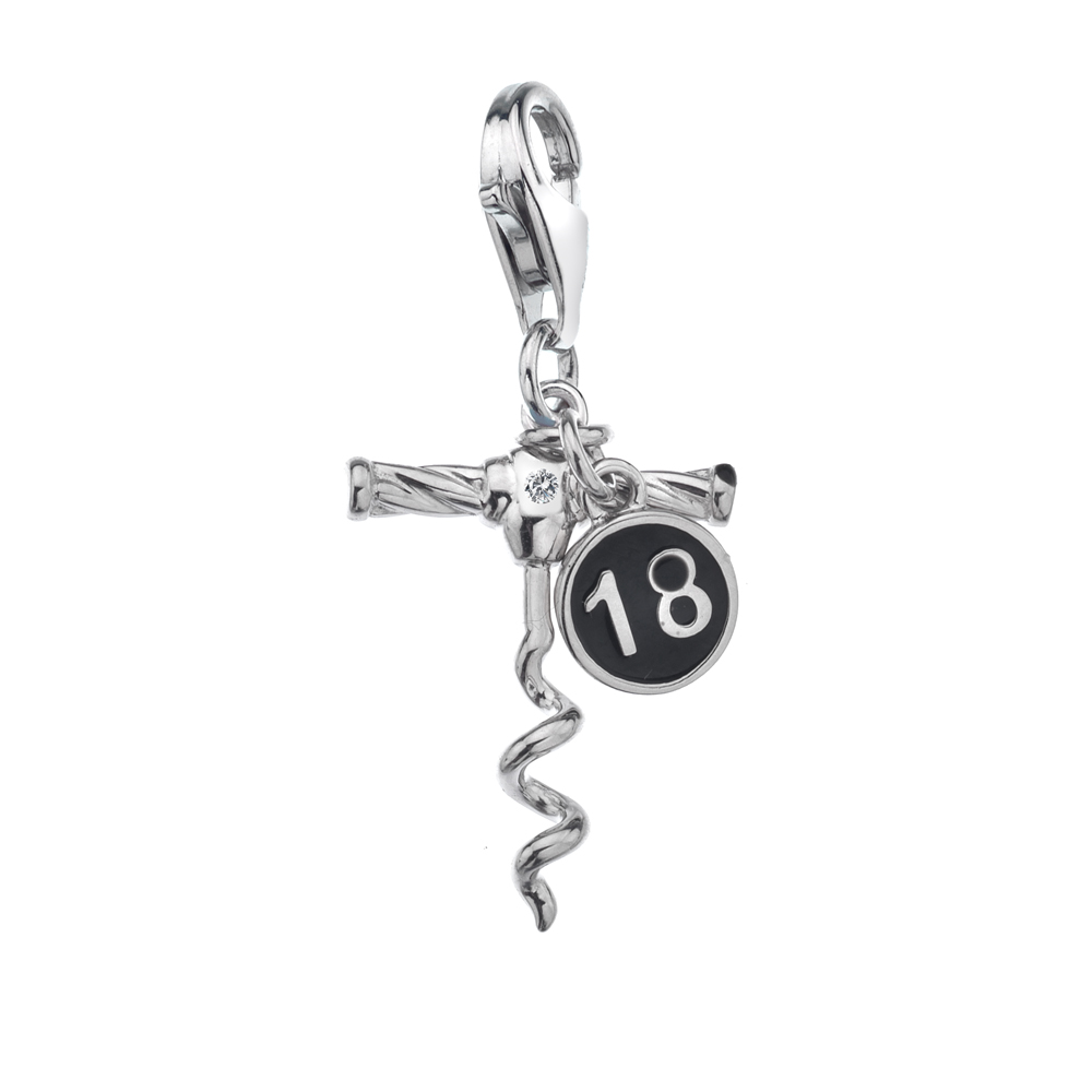 Silver Hot Diamonds 18 Birthday Charm