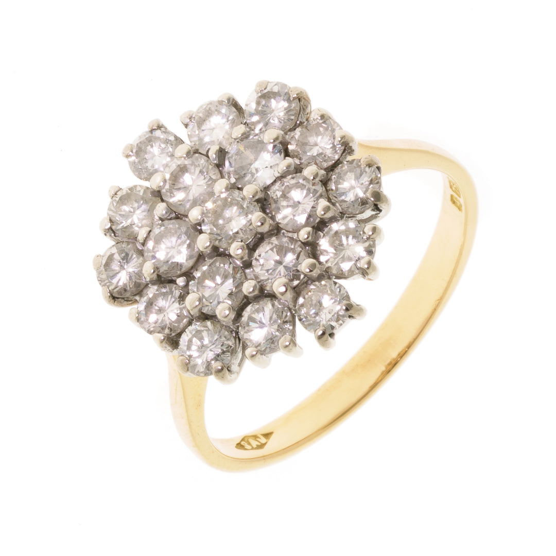 Pre Owned 18ct Diamond Cluster Ring