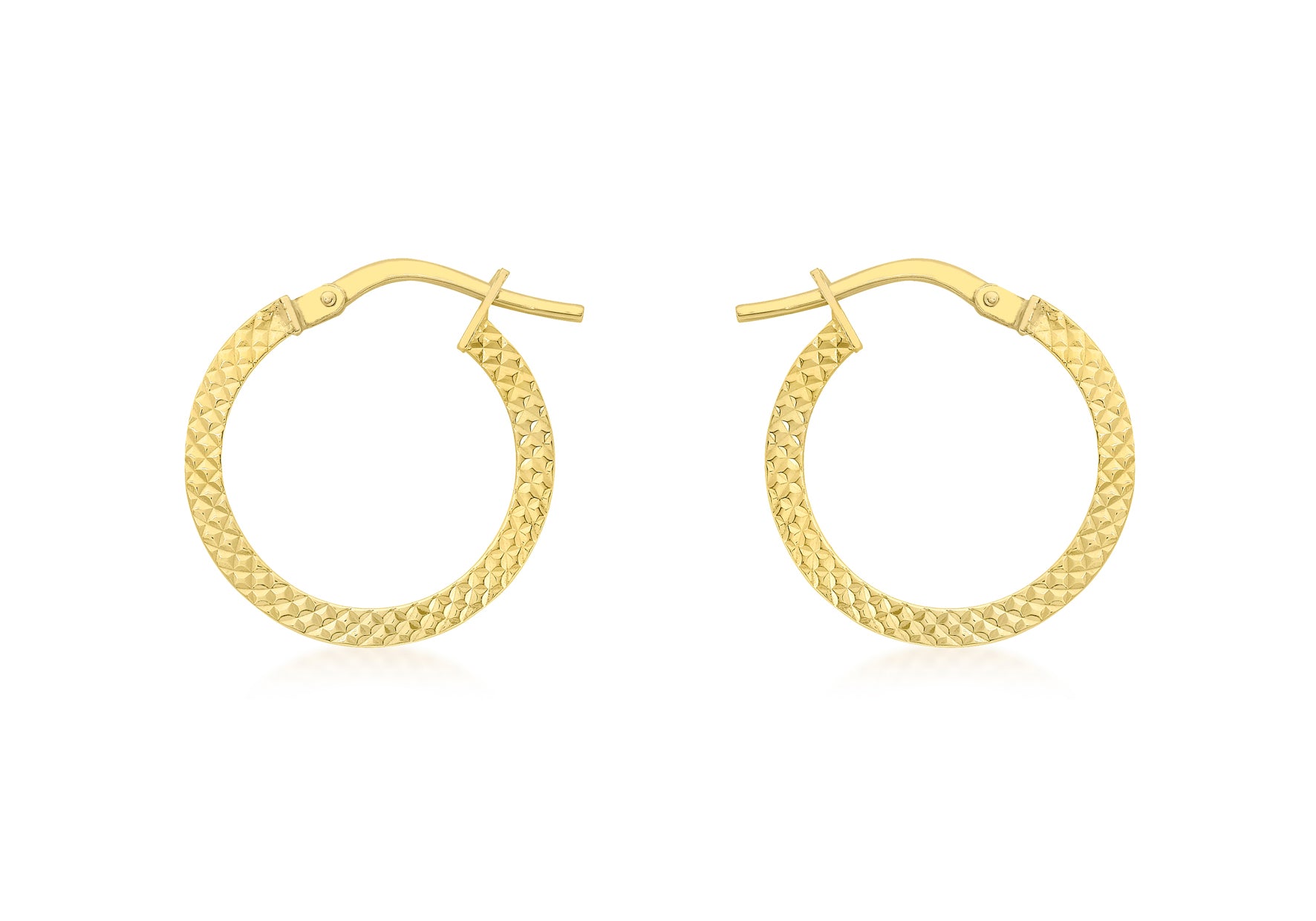 9ct Yellow Gold Cobra Textured Creole Earrings 1510579