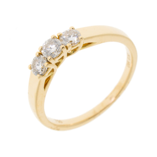 Pre Owned 18ct Gold 3 Stone Diamond Ring