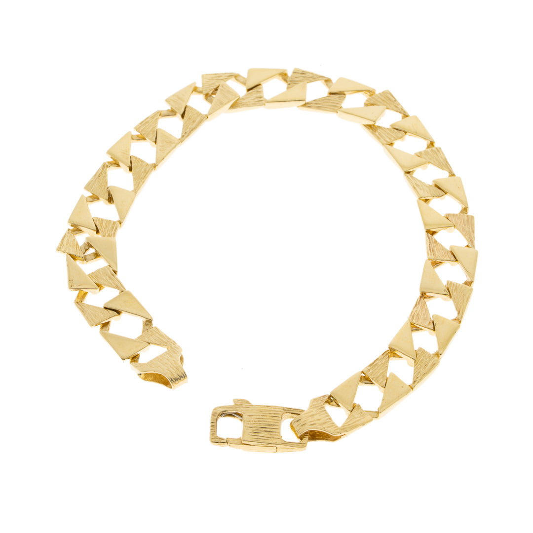 Pre Owned 9ct Gold Flat Curb Braclet