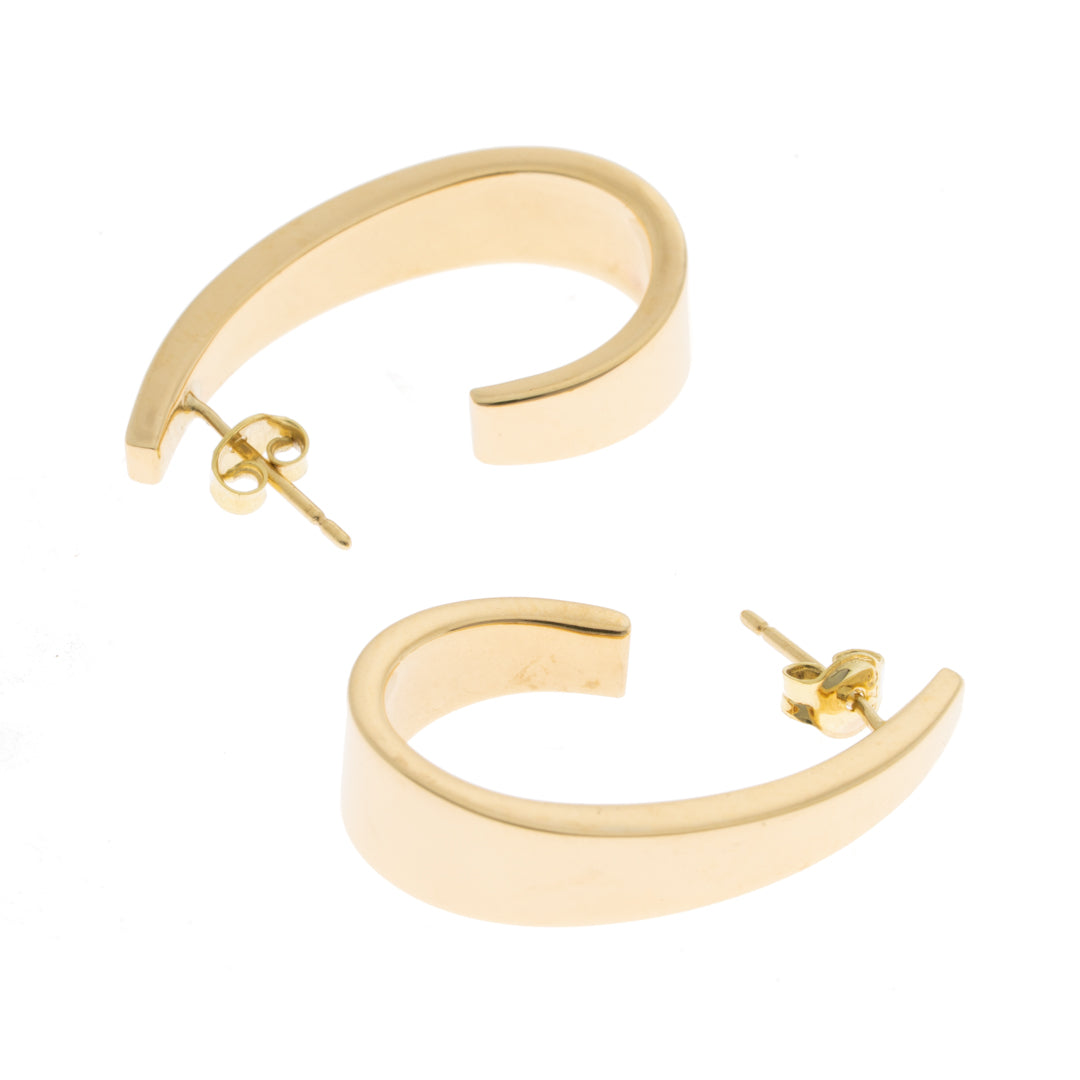Pre-Owned 9ct Gold Drop Earrings Hollow