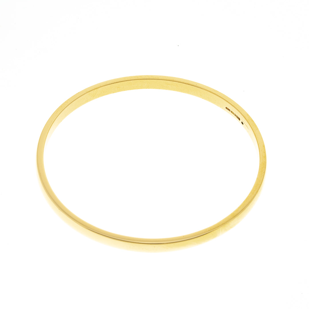Pre Owned 9ct Gold Solid Plain Bangle