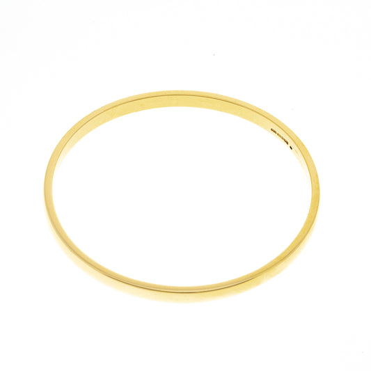 Pre Owned 9ct Gold Solid Plain Bangle