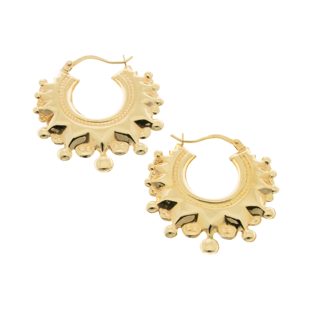 Pre Owned 9ct Gold Large Creole Earrings