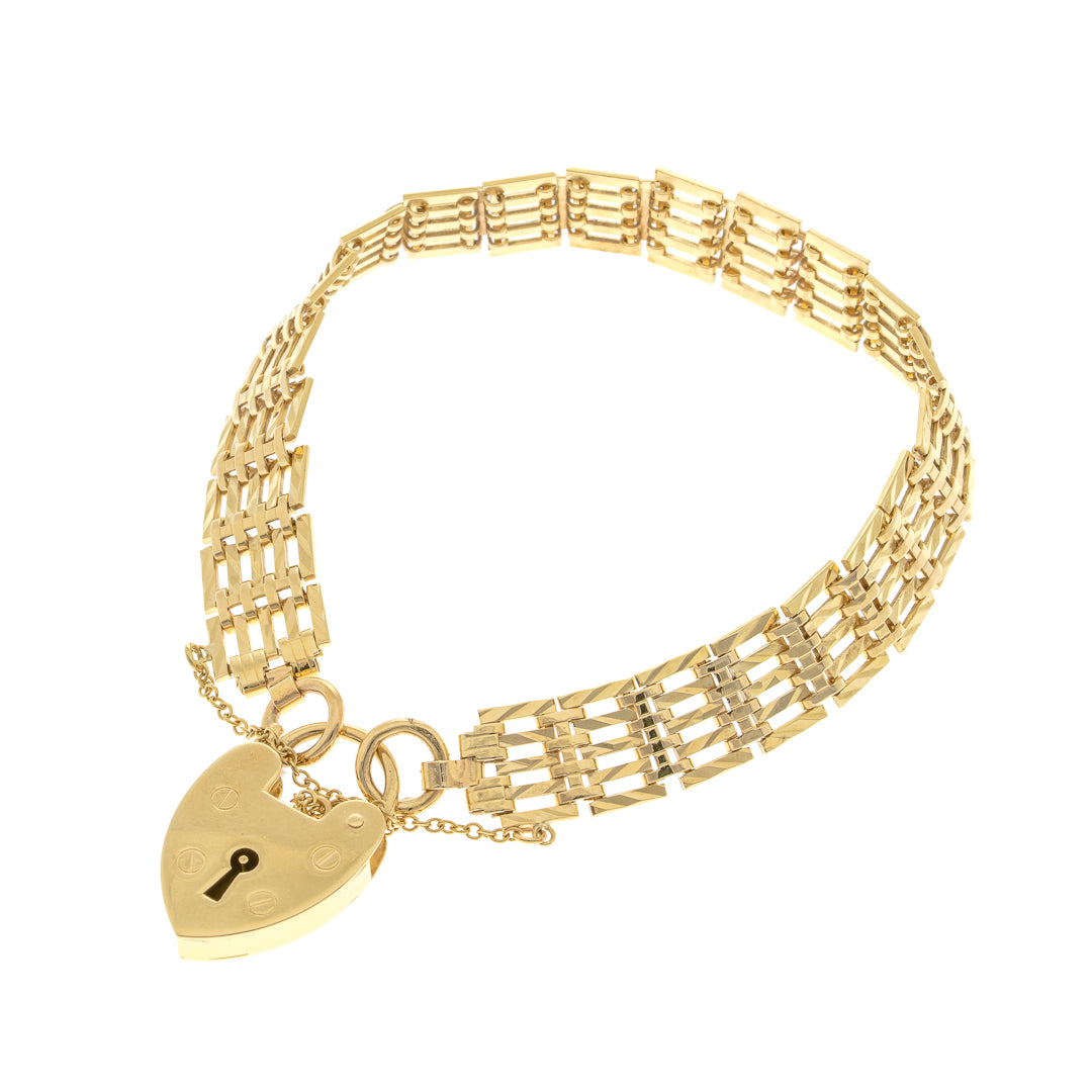 Pre Owned 9ct Gold 5 Bar Gate Bracelet