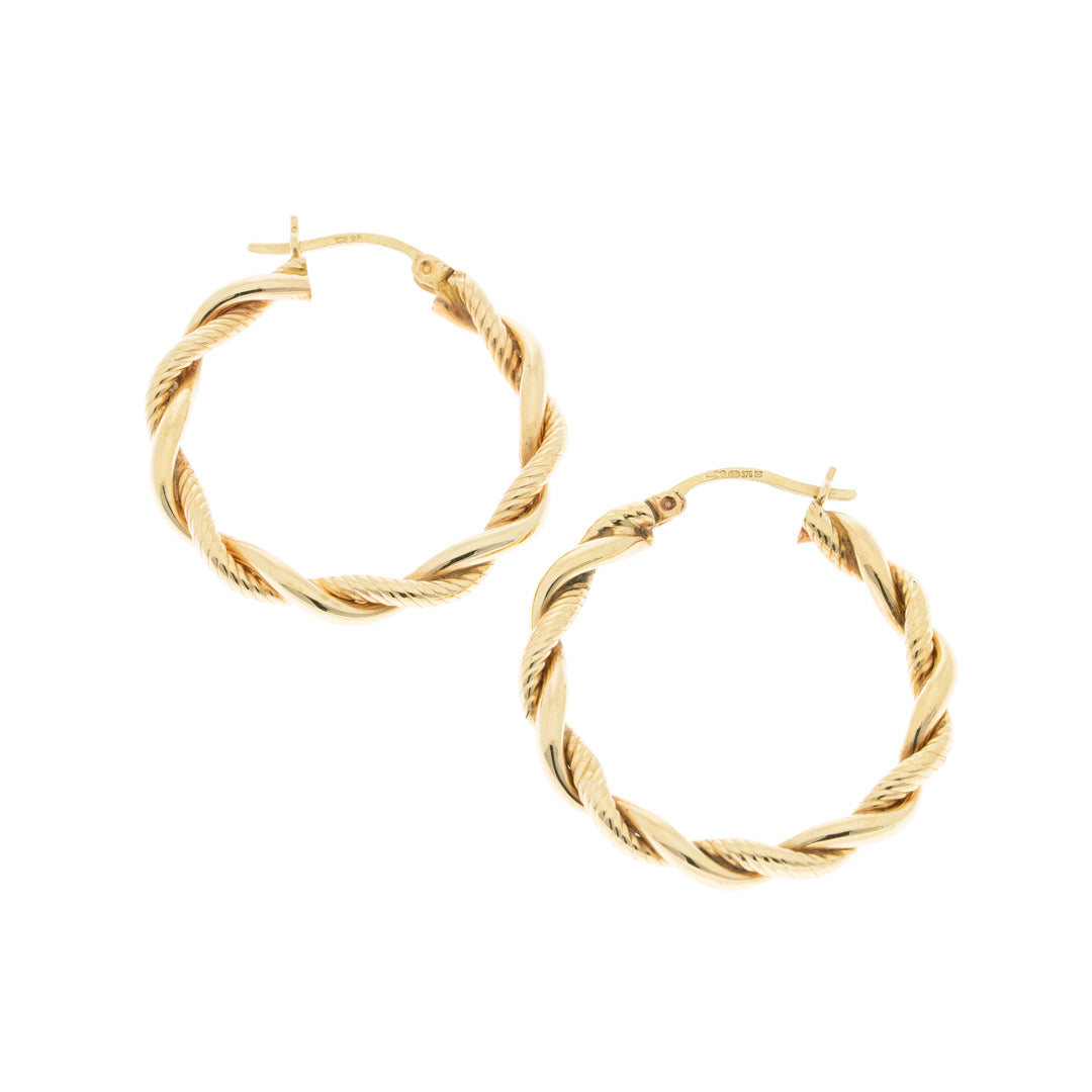 Pre Owned Twisted Rope Hoop Earring