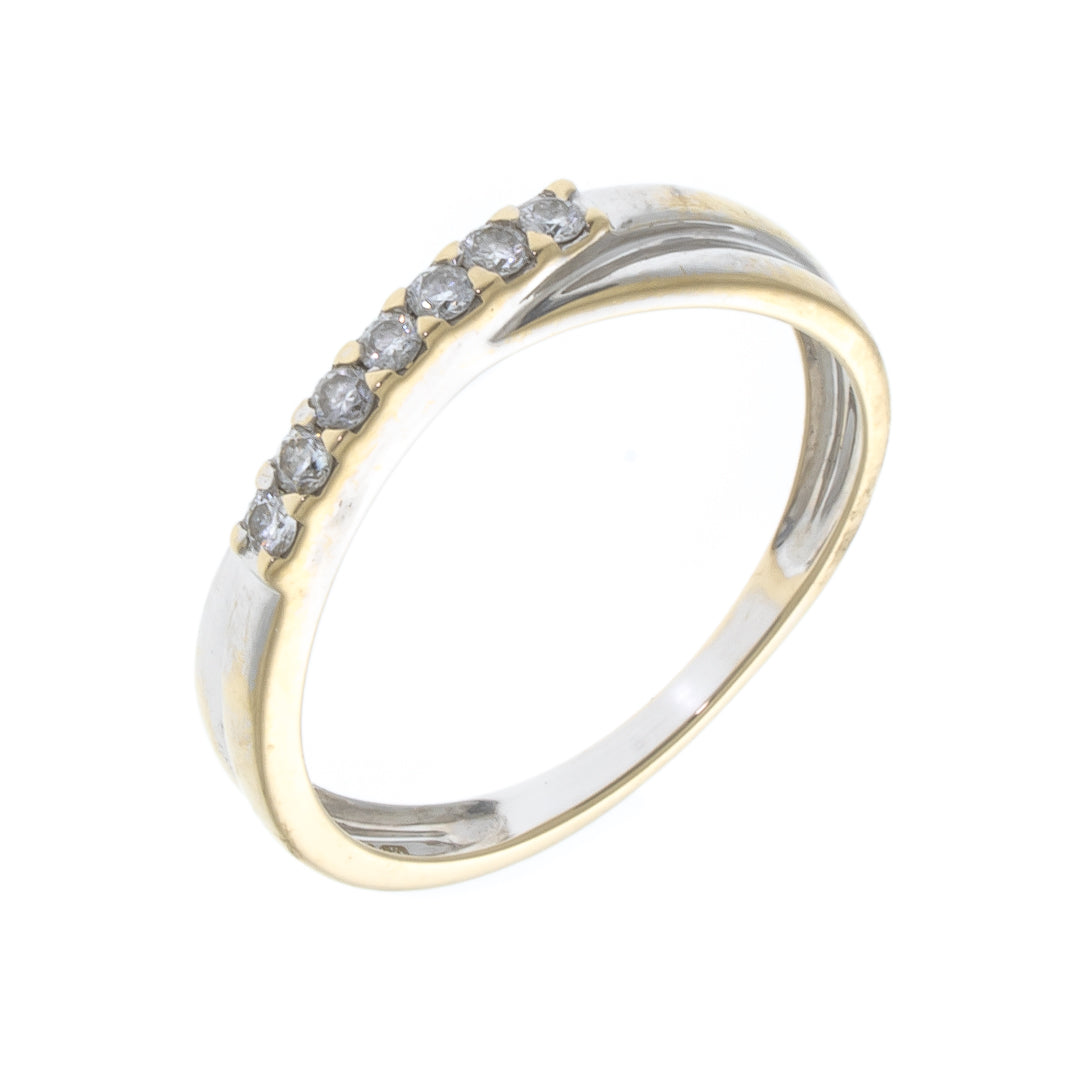 Pre Owned 18ct White Gold 7 Stone Fancy Half Eternity Ring