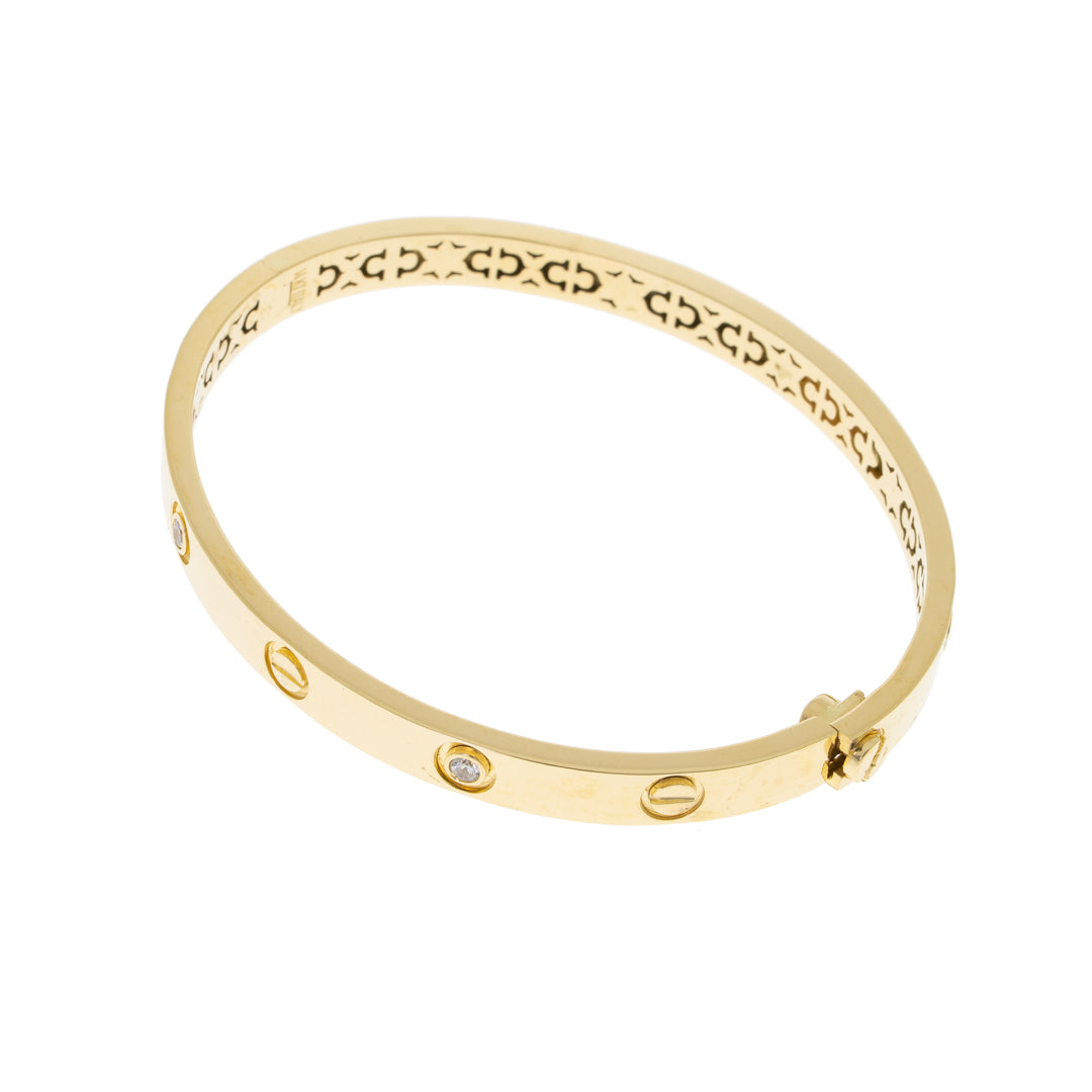 Pre Owned 14ct Gold Screw Bangle