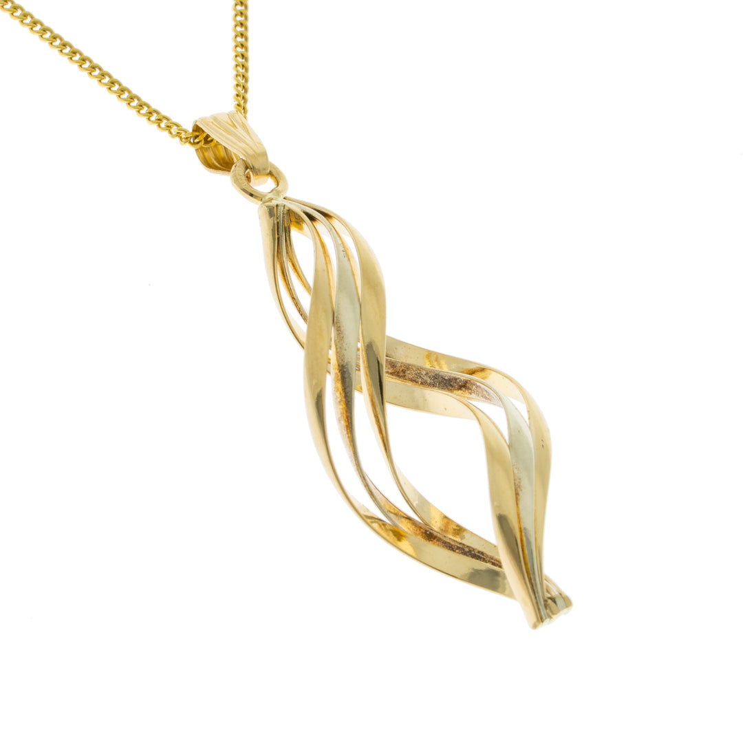 Pre Owned 9ct Two-Tone Gold Spiral Pendant