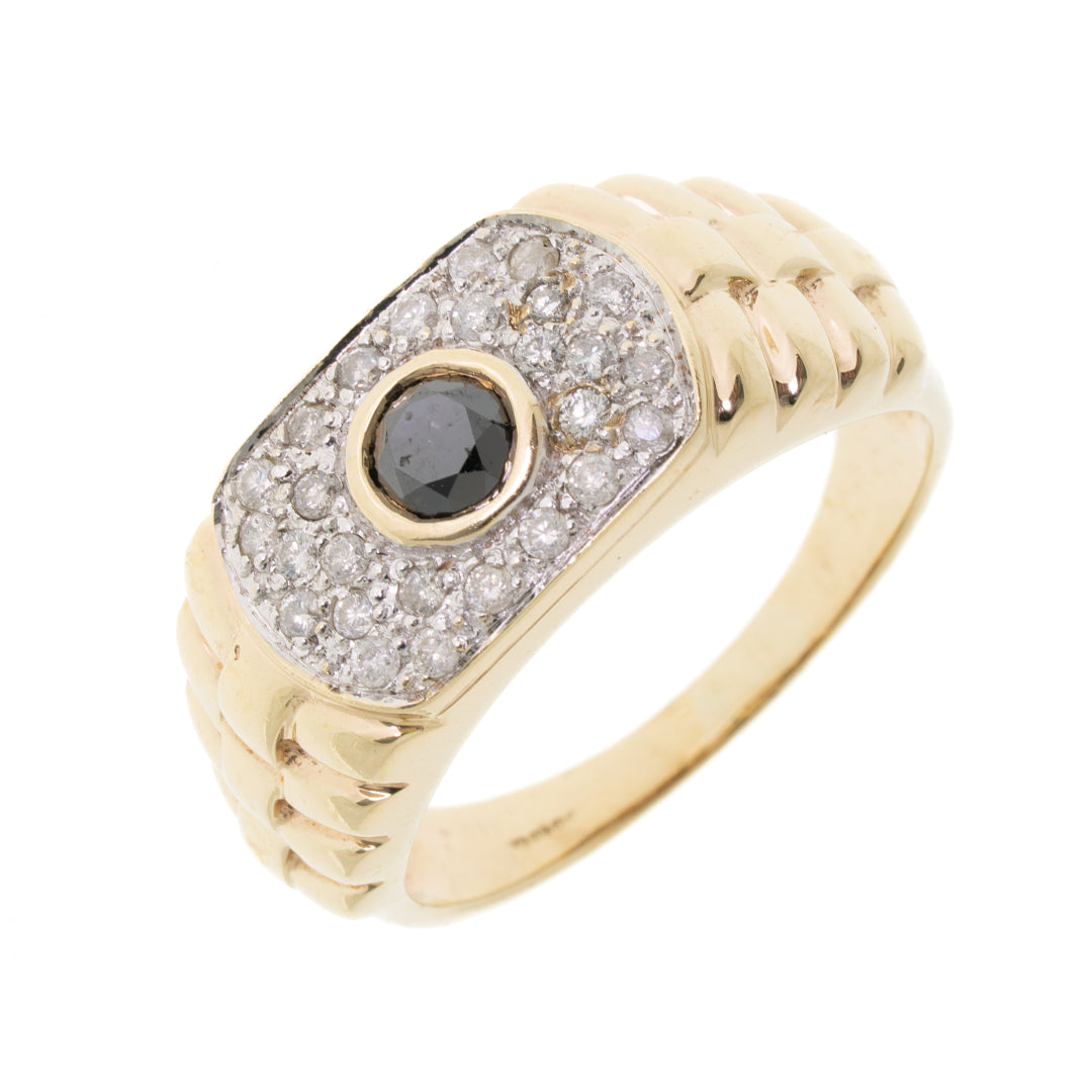 Pre Owned 9ct Gold Sapphire & Diamond Fancy Ring