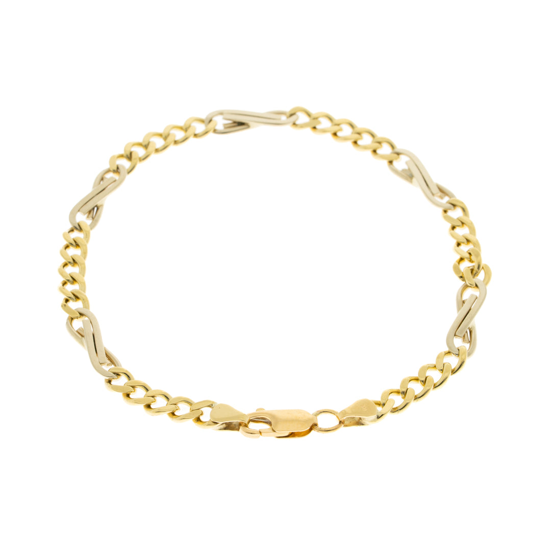 Pre Owned 9ct Gold Fancy Curb Bracelet