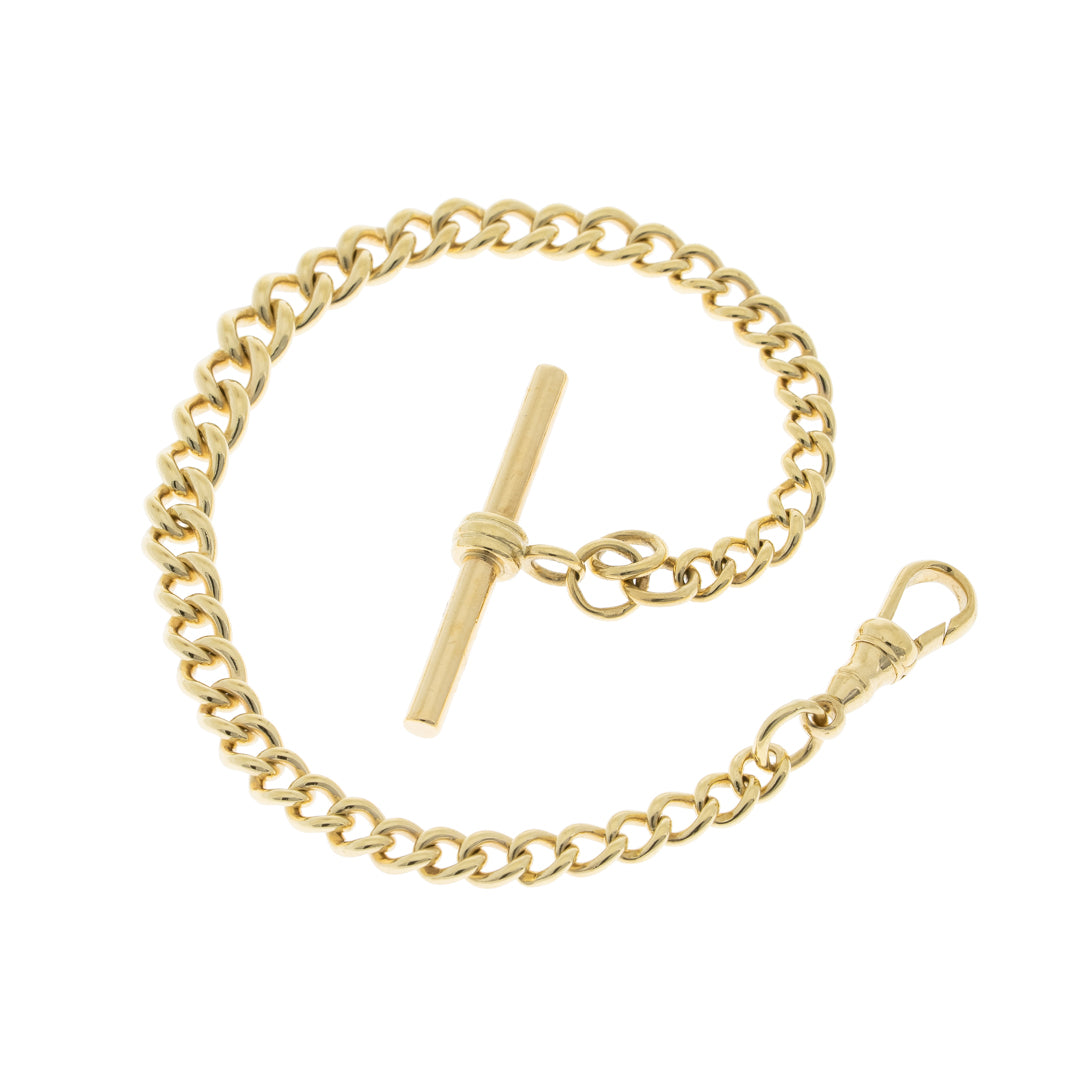 Pre Owned 9ct Gold T-bar Albert Bracelet