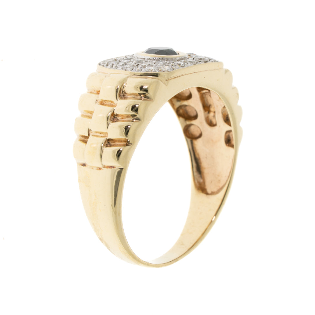 Pre Owned 9ct Gold Sapphire & Diamond Fancy Ring