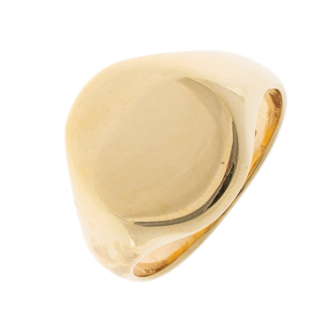 Pre Owned 9ct Gold Oval Signet Ring