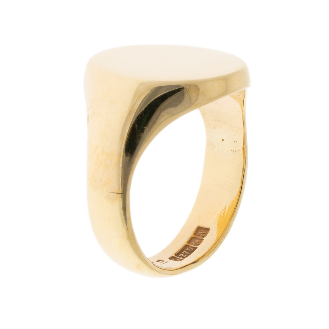 Pre Owned 9ct Gold Oval Signet Ring
