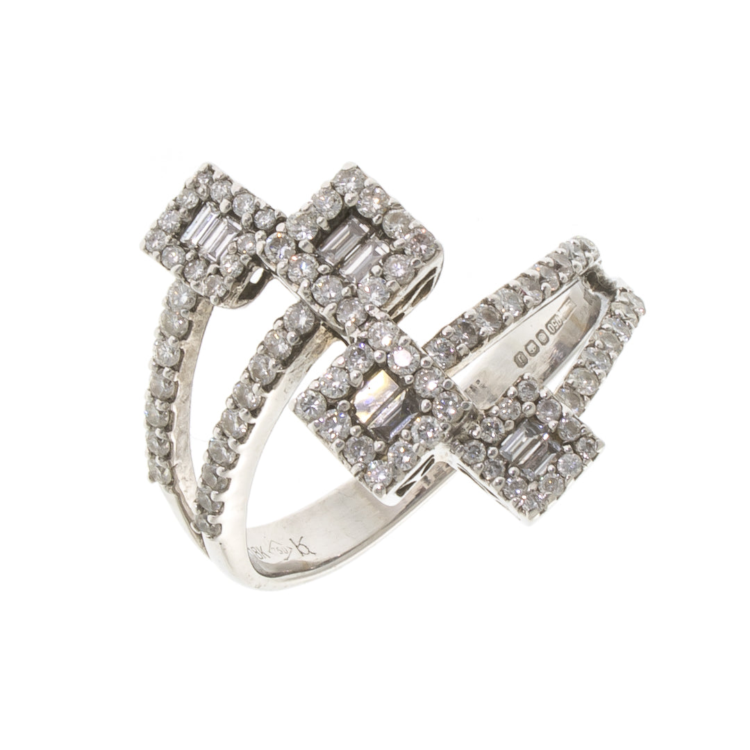 Pre Owned 18ct Gold Fancy Diamond Ring