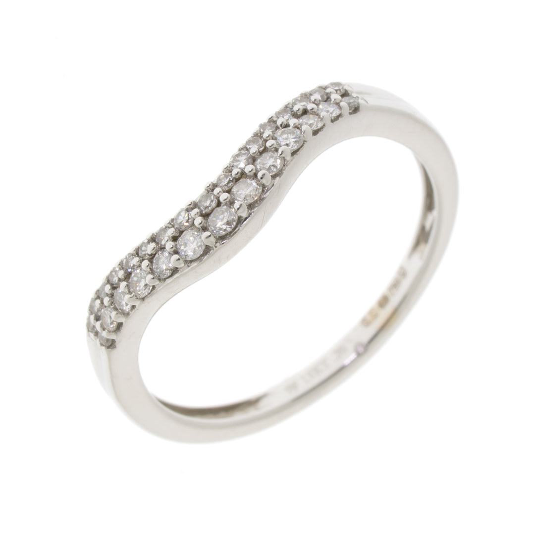 Pre Owned 18ct White Gold Wishbone Diamond Ring