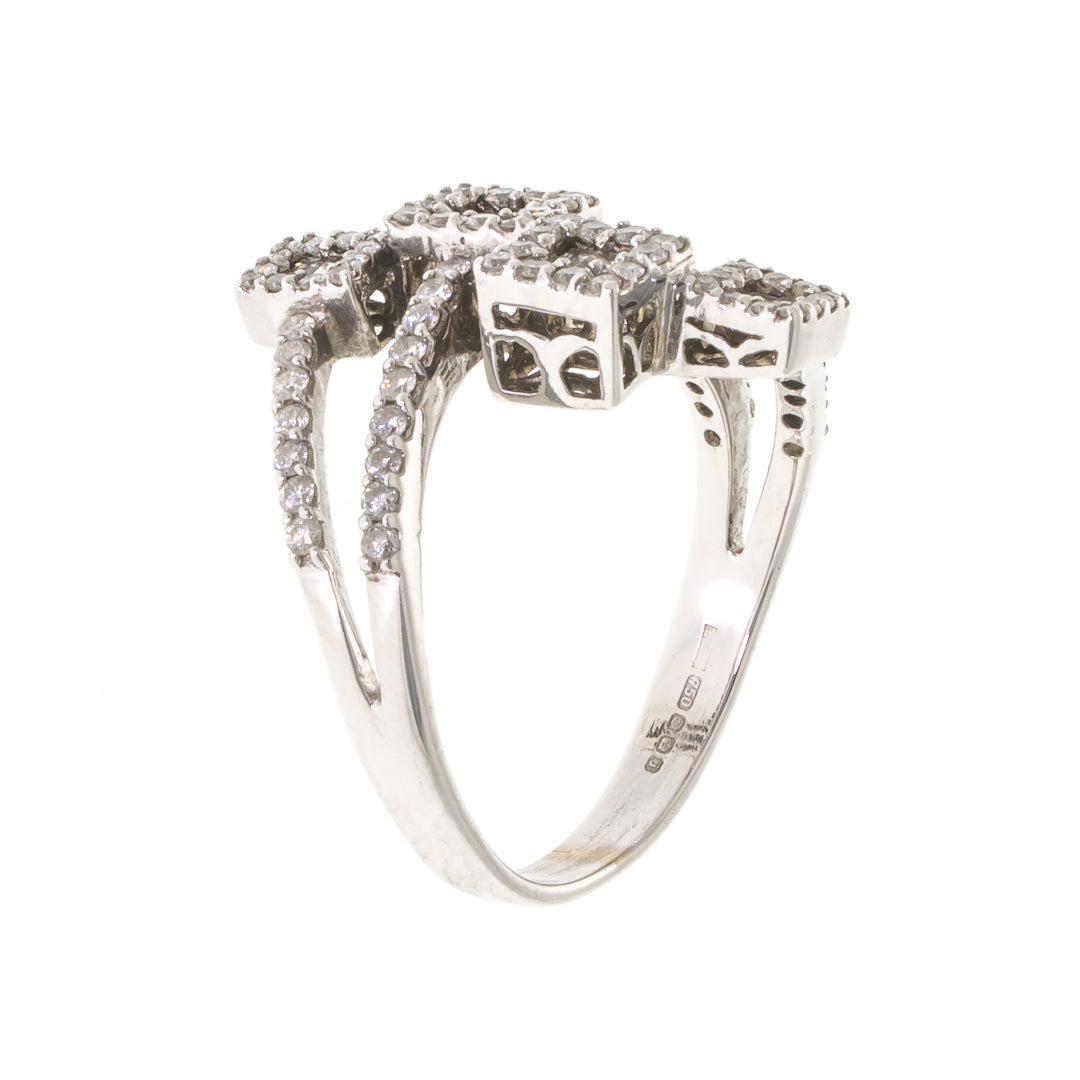 Pre Owned 18ct Gold Fancy Diamond Ring