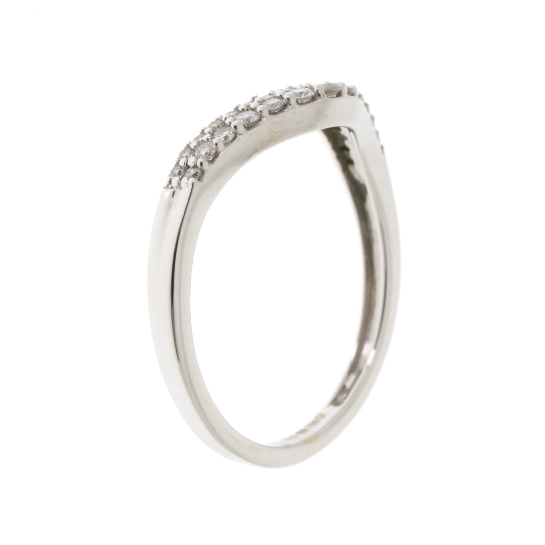 Pre Owned 18ct White Gold Wishbone Diamond Ring