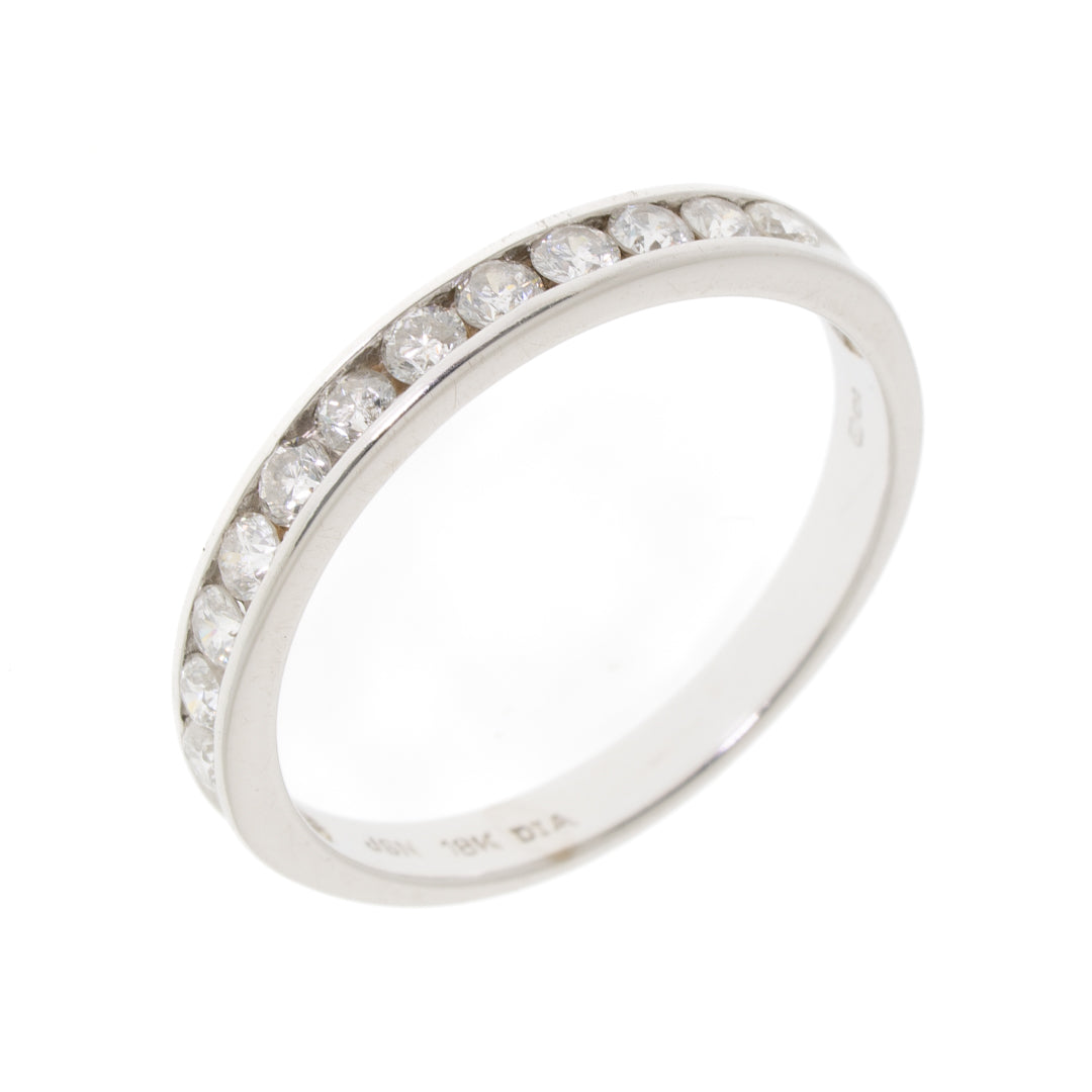 Pre Owned 18ct White Gold Half Eternity Diamond Ring
