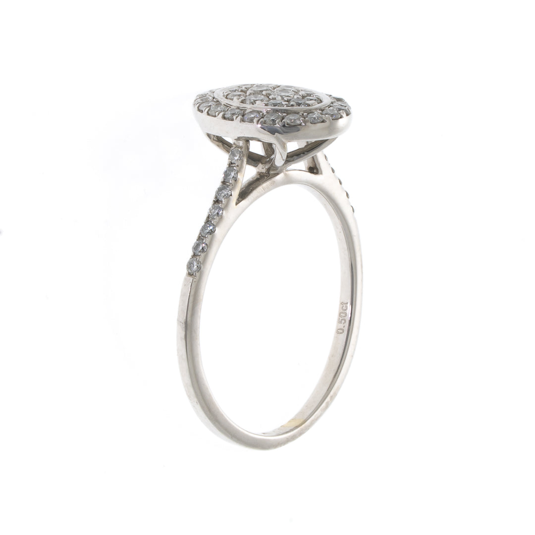 Pre Owned 9ct White Gold Diamond Cluster Ring