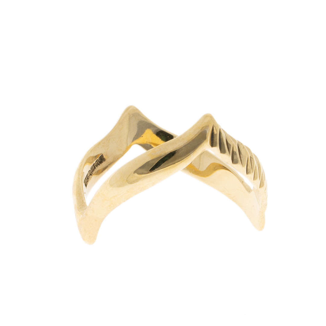 Pre Owned 9ct Gold Double Wishbone Ring