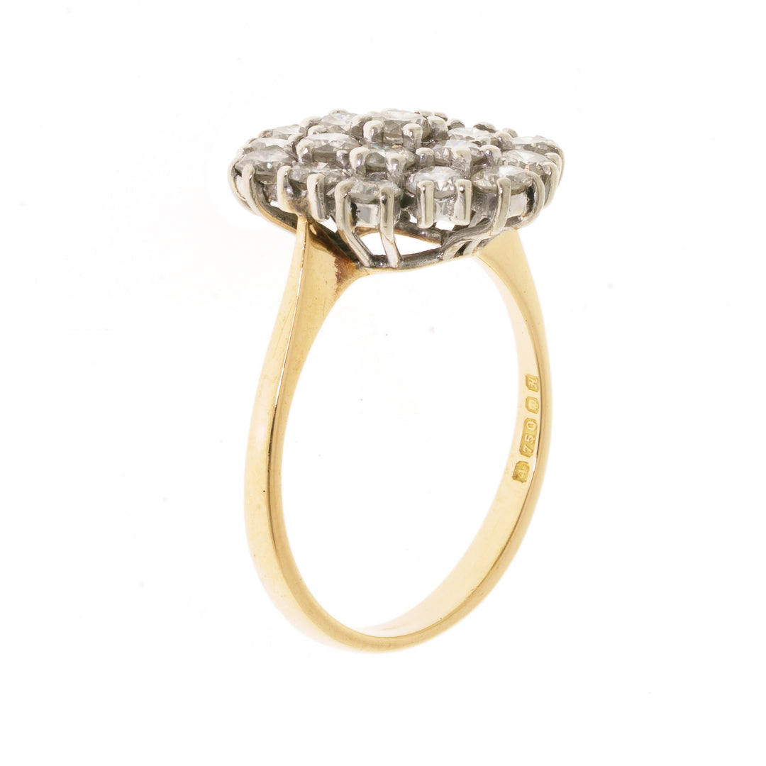 Pre Owned 18ct Diamond Cluster Ring