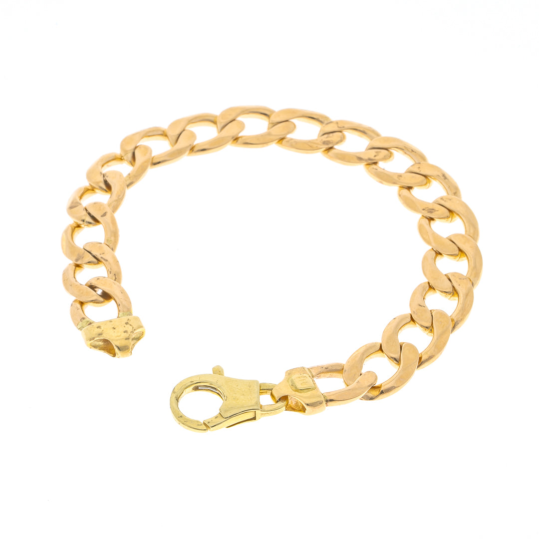9ct gold solid curb bracelet hotsell