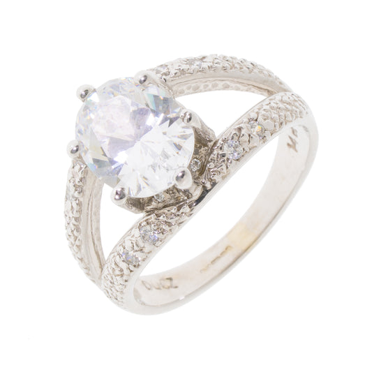 Pre-Owned 14ct White Gold Cubic Zirconia Ring