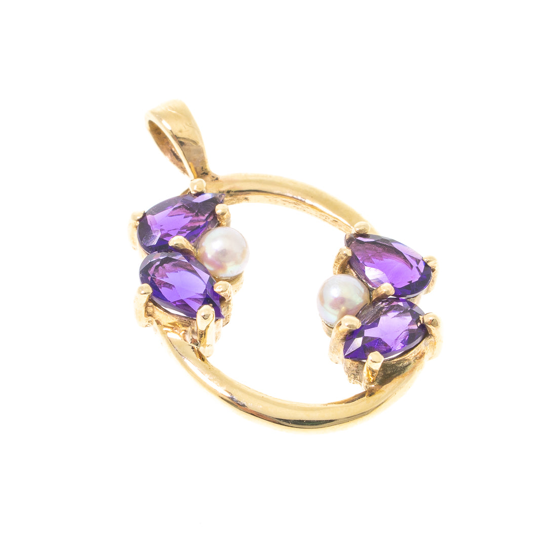 Preowned Pearl & Amethyst Pendant